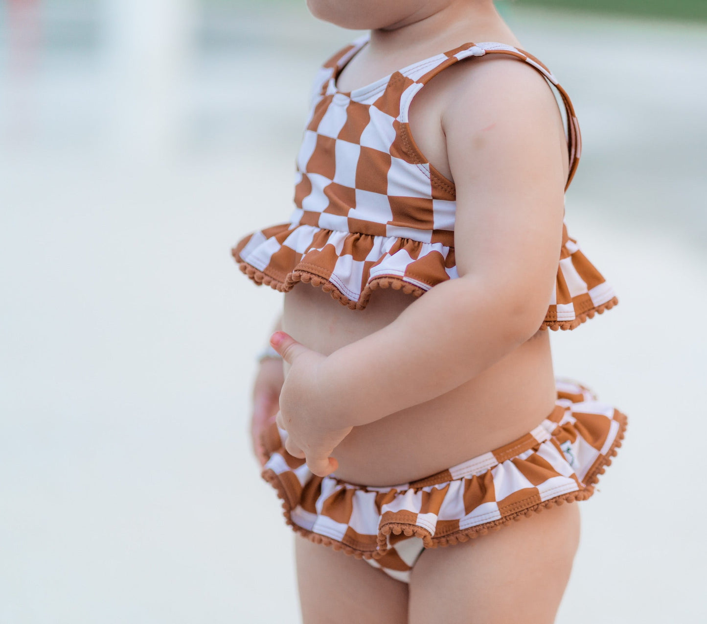 COPPER CHECKERS DREAM TANKINI TWO PIECE SWIM SUIT