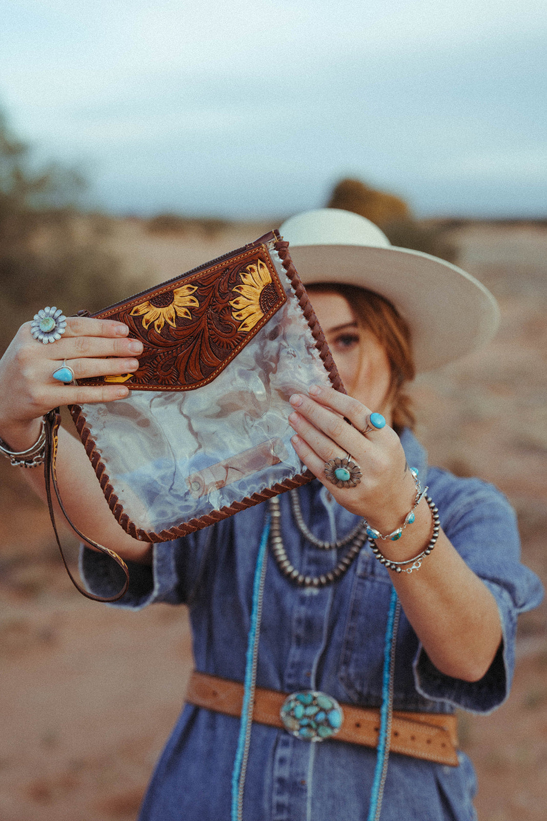 The Sunflower Fields Clear Bag, a Haute Southern Hyde by Beth Marie Exclusive