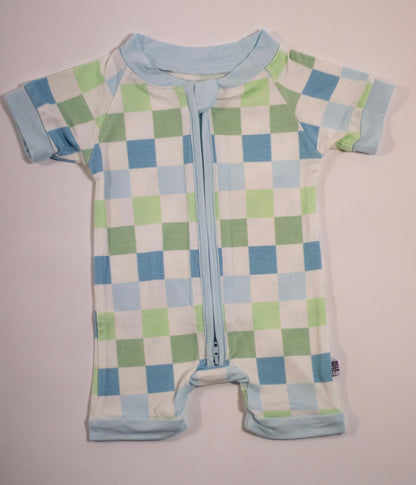 Ocean Checks Bamboo Shortie Romper