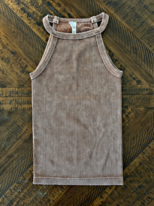 Mocha Ribbed Tank