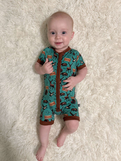 TEAL Bella-Breez Hunting Club Bamboo Shortie Romper