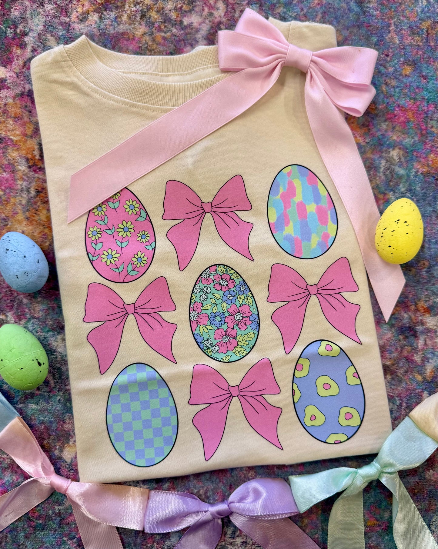 Easter Eggs & Bows Tee