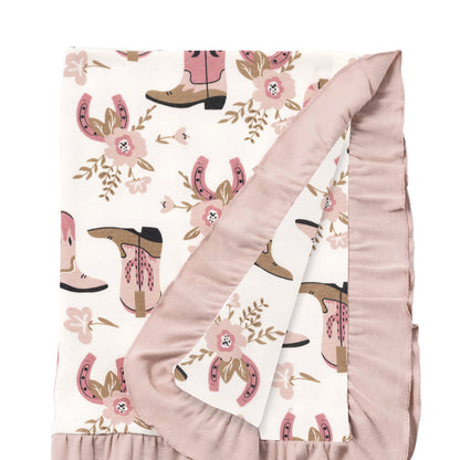 Cowgirl Boots Stroller Blanket