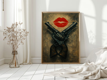 Kiss Kiss Bang Bang Western Print