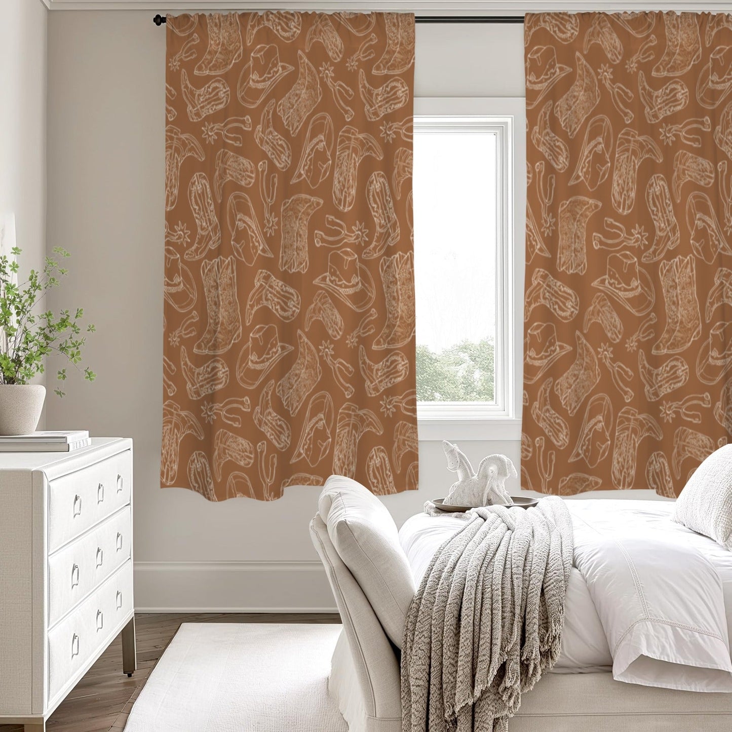 Western Print Curtains (52" x 63" ) Made in America