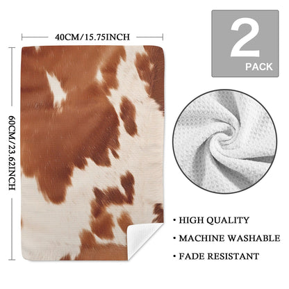 Cow Print Set of 2 Dish Towels made in America Kitchen Towels