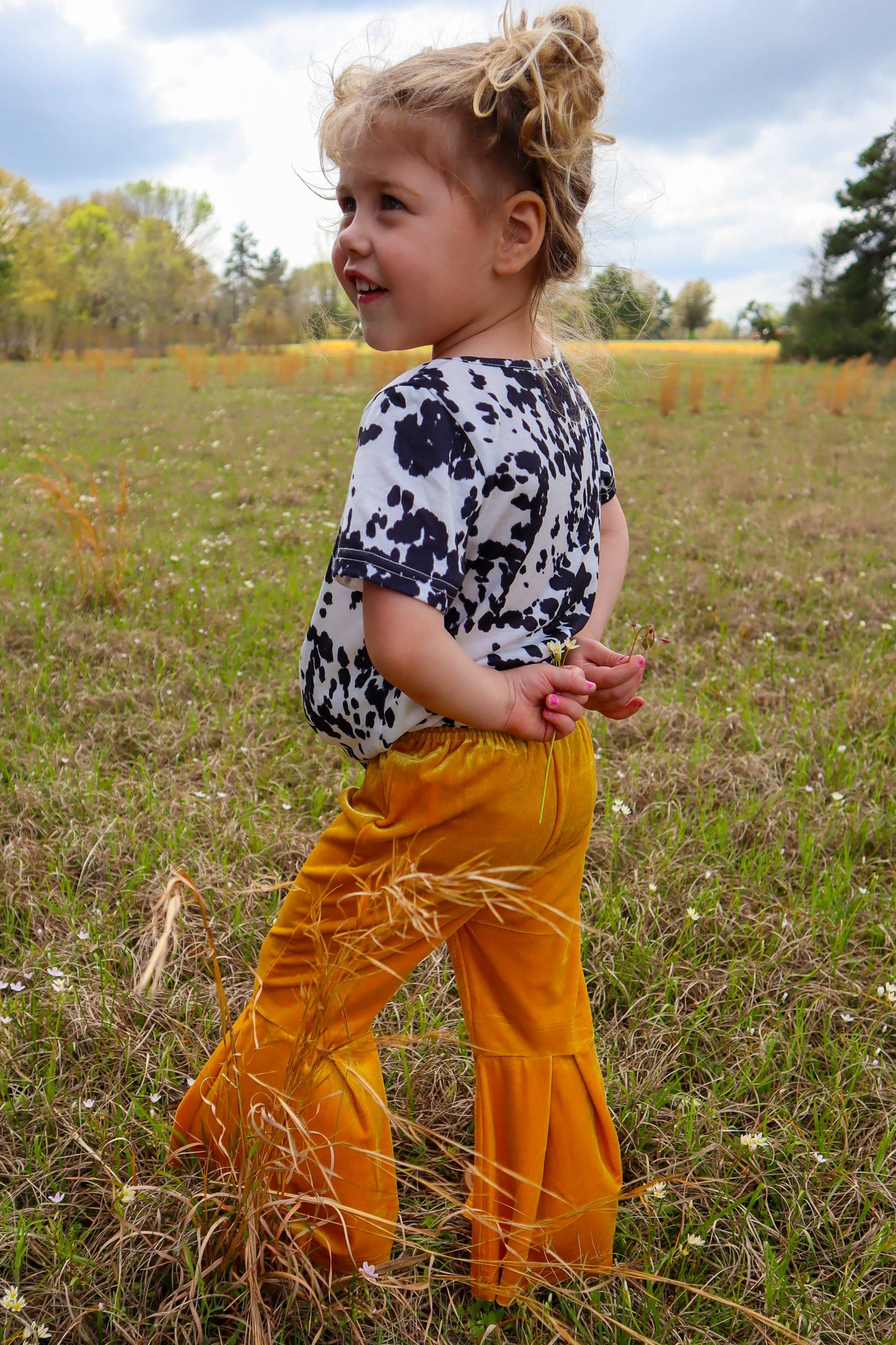 Dani Velvet Kids Bell Bottom Pants