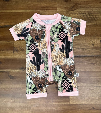 Cowgirl Bamboo Shortie Romper