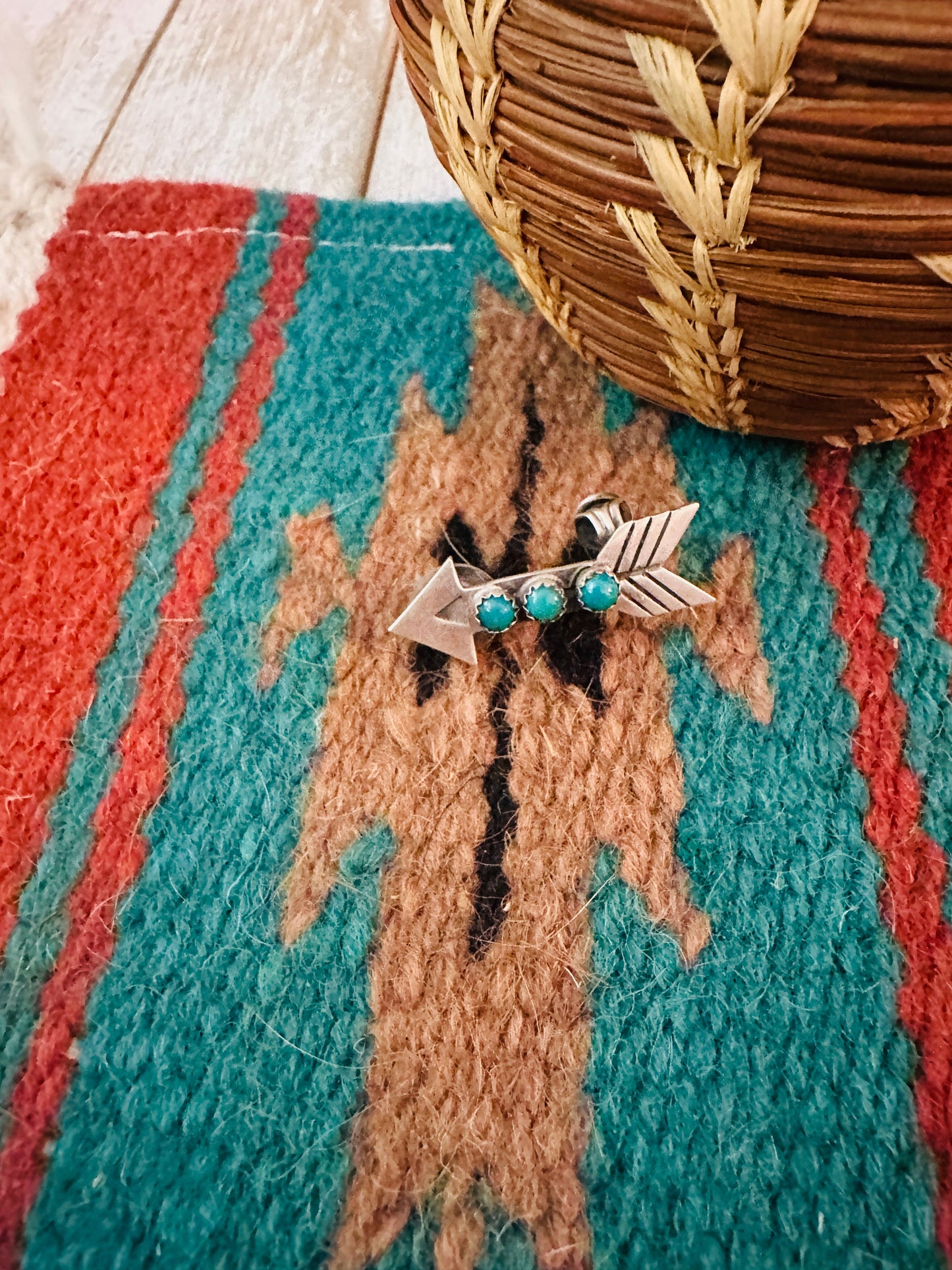 Navajo Turquoise & Sterling Silver Arrow Earring