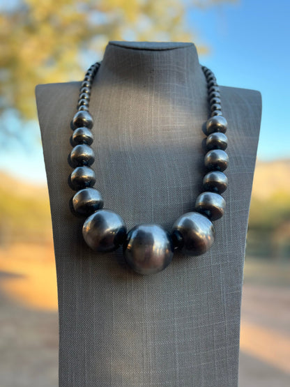 “The Masterpiece” Handmade Beaded Sterling Silver Pearl Necklace