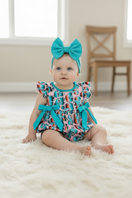 Serape& Cheetah Baby Romper