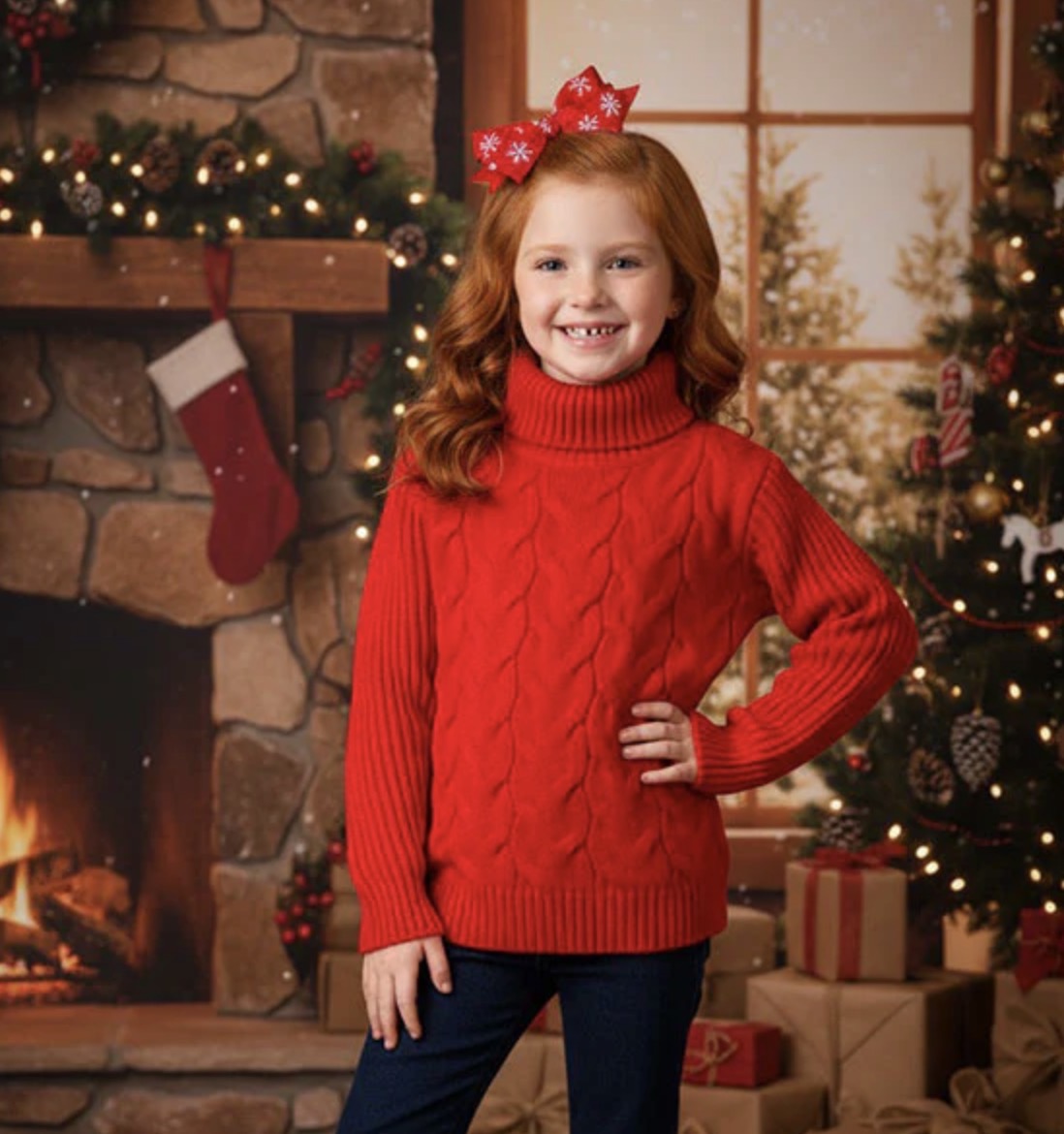 Girls Red Sweater