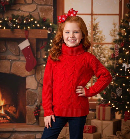 Girls Red Sweater