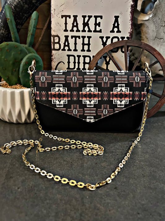 Black Southwest Crossbody Purse