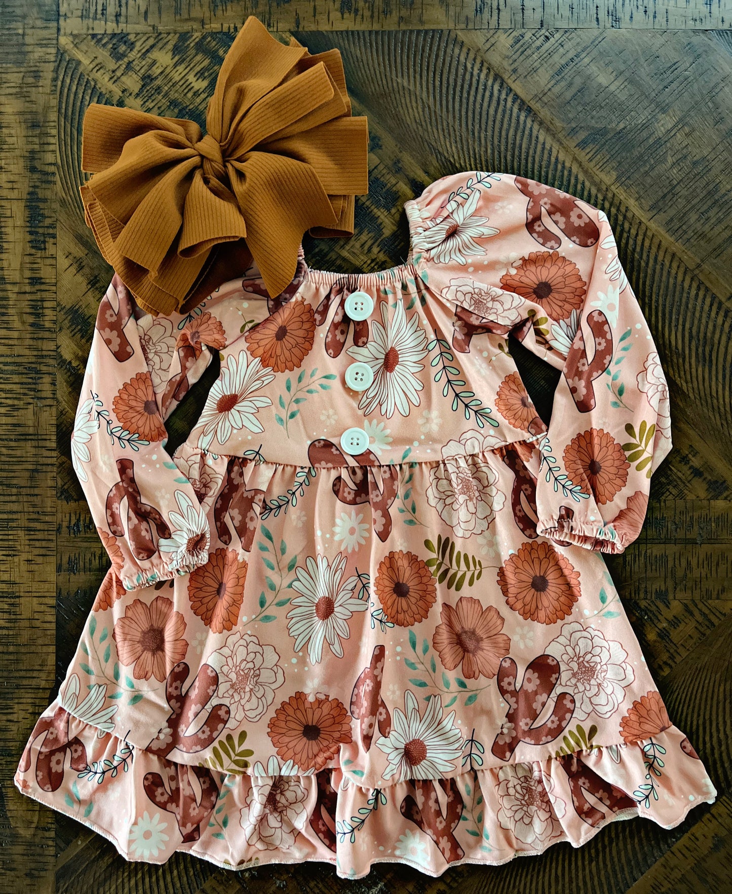 Cactus And Flowers Little Girl Dress