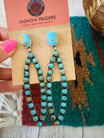 Navajo Sterling Silver & Turquoise Dangle Earrings