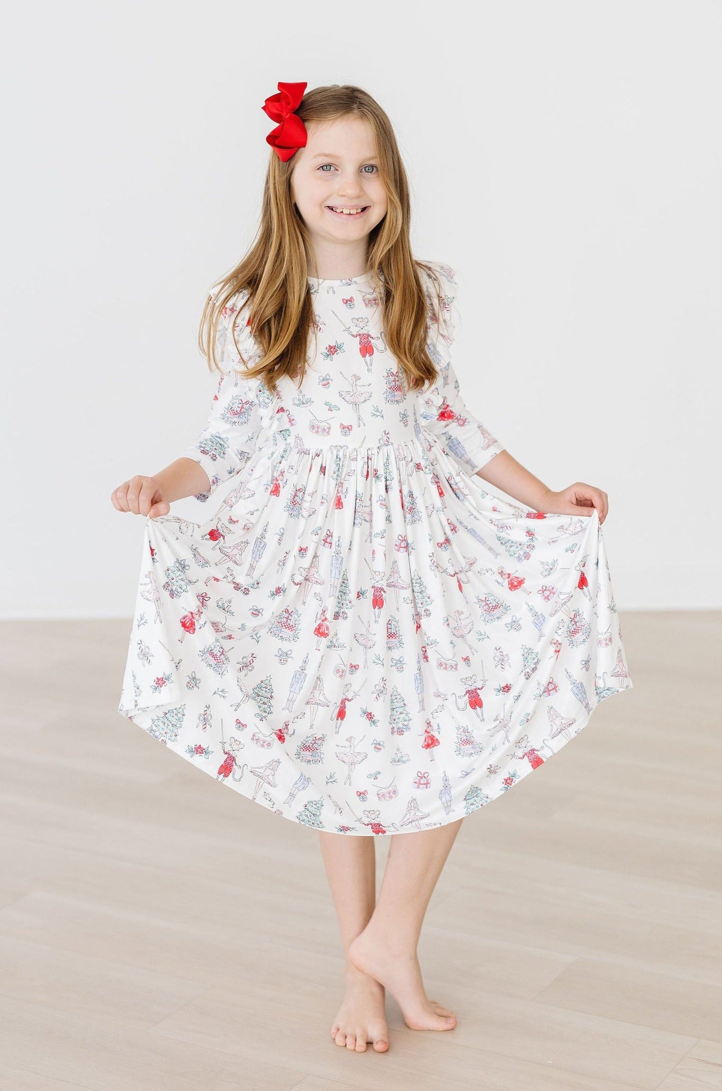 Clara's Christmas Ruffle Twirl Dress