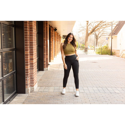 Ready to Ship  | The Adriana - Tummy Control Full Length Leggings with Pockets