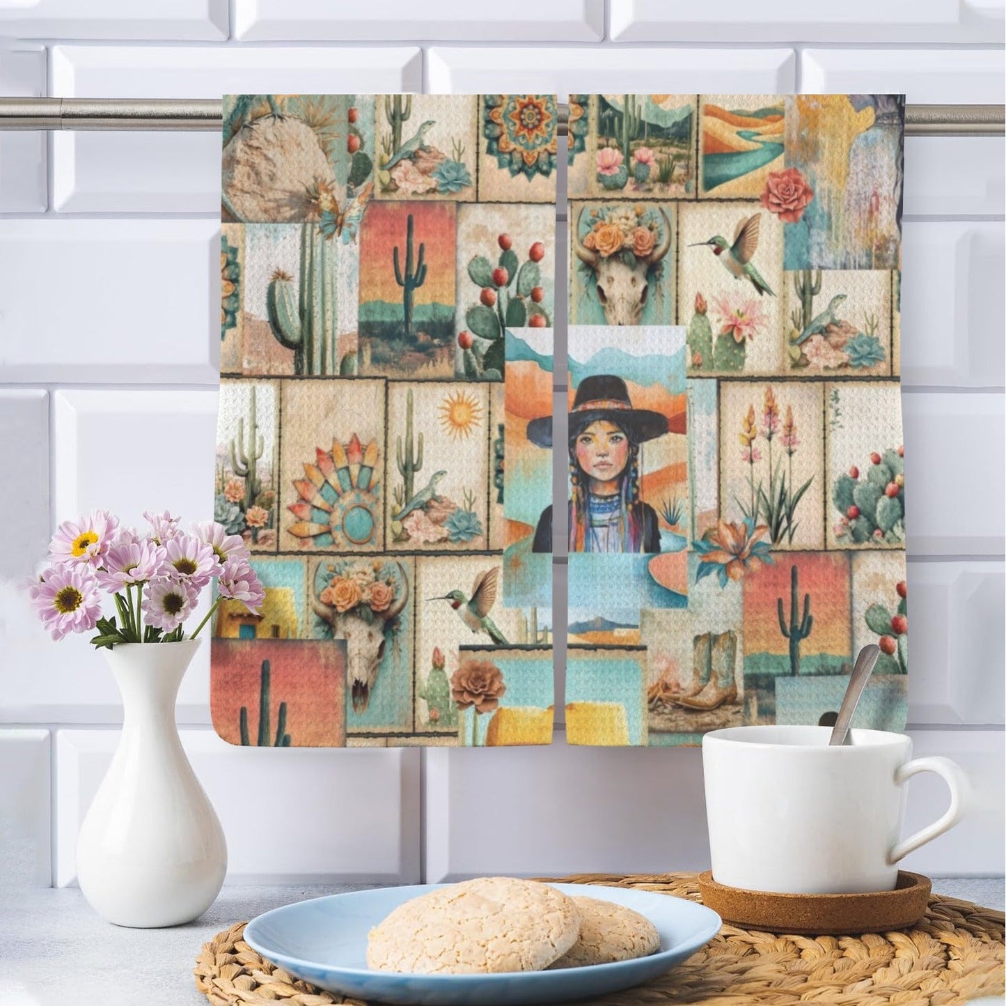 Colores de Mexico Pictures of the Southwest Set of 2 Dish Towels Made in America