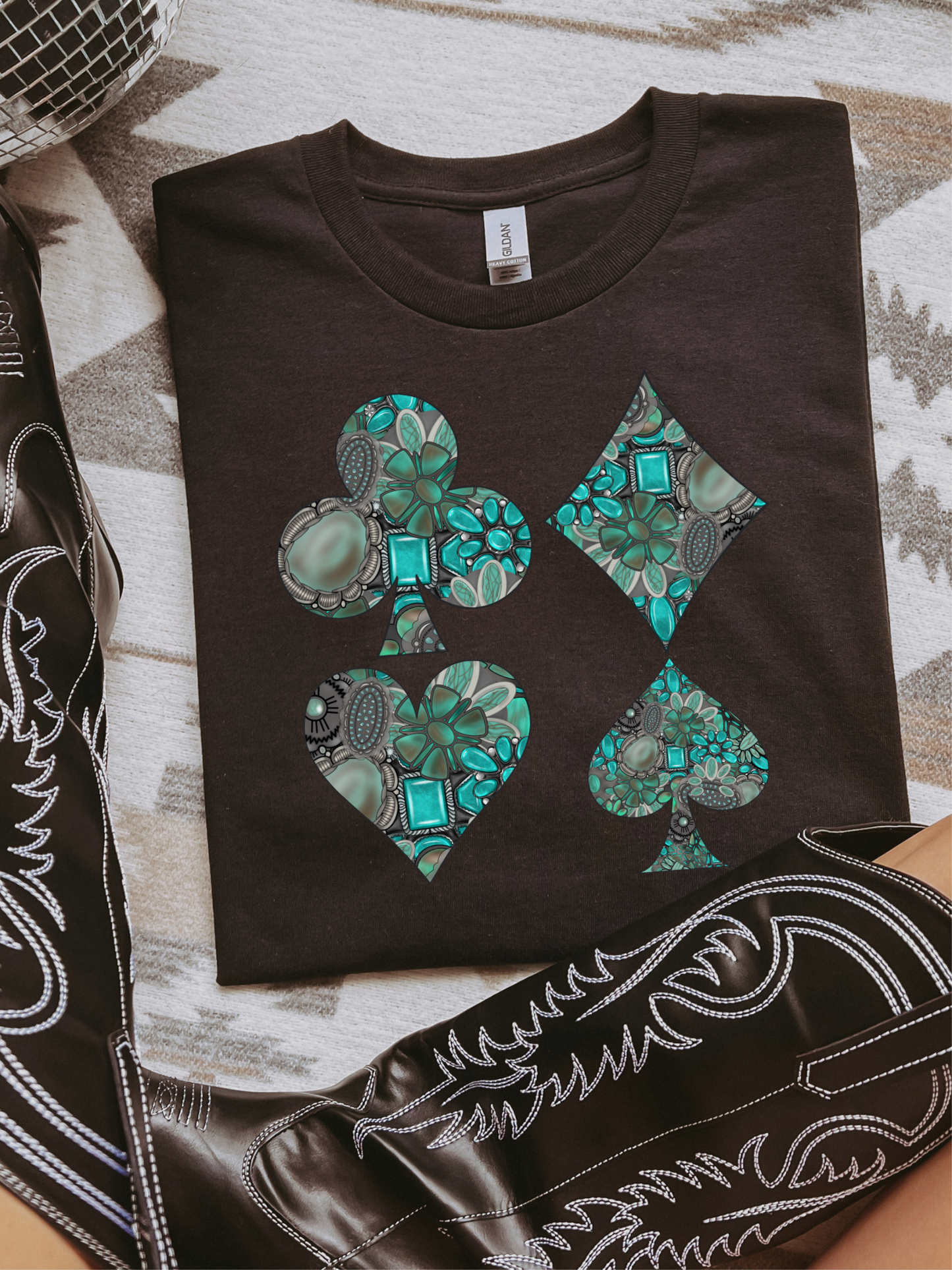 Turquoise Full House Graphic Tee