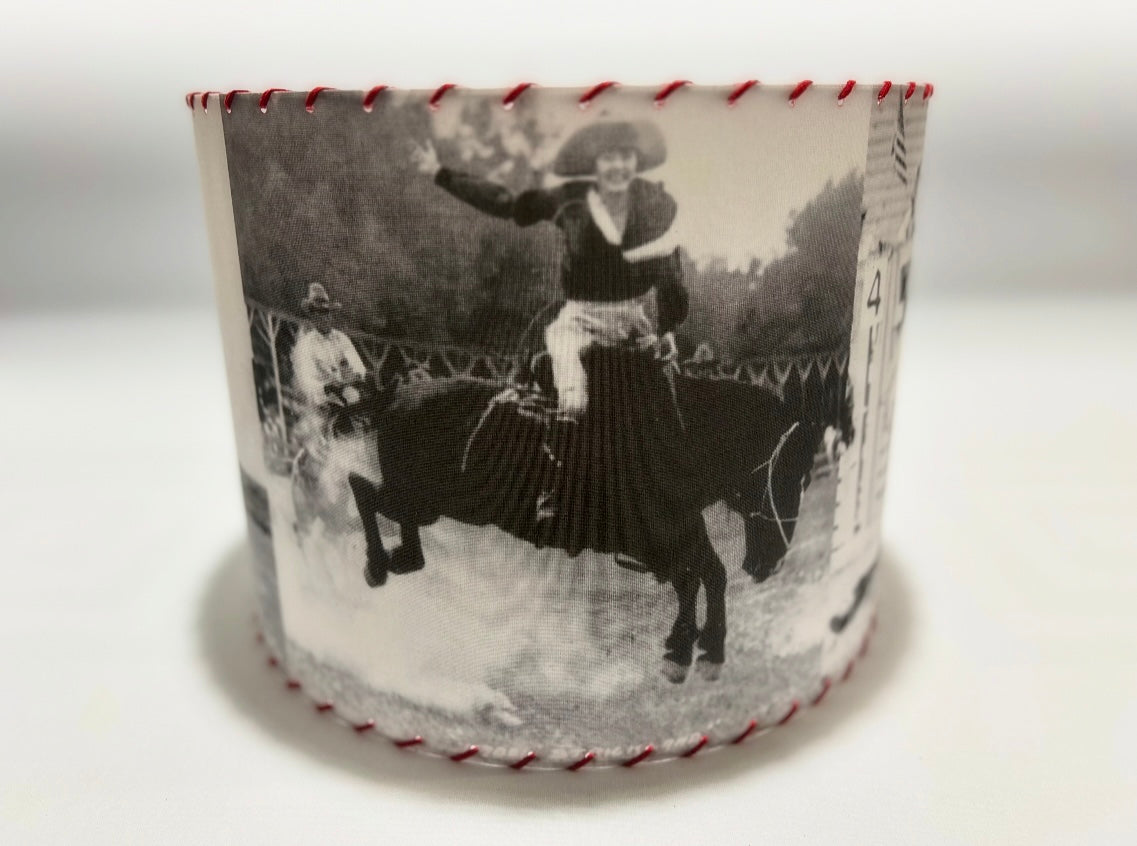 Old West Cowgirls Red Lace Lampshade