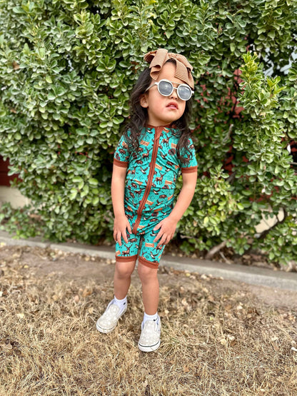 TEAL Bella-Breez Hunting Club Bamboo Shortie Romper