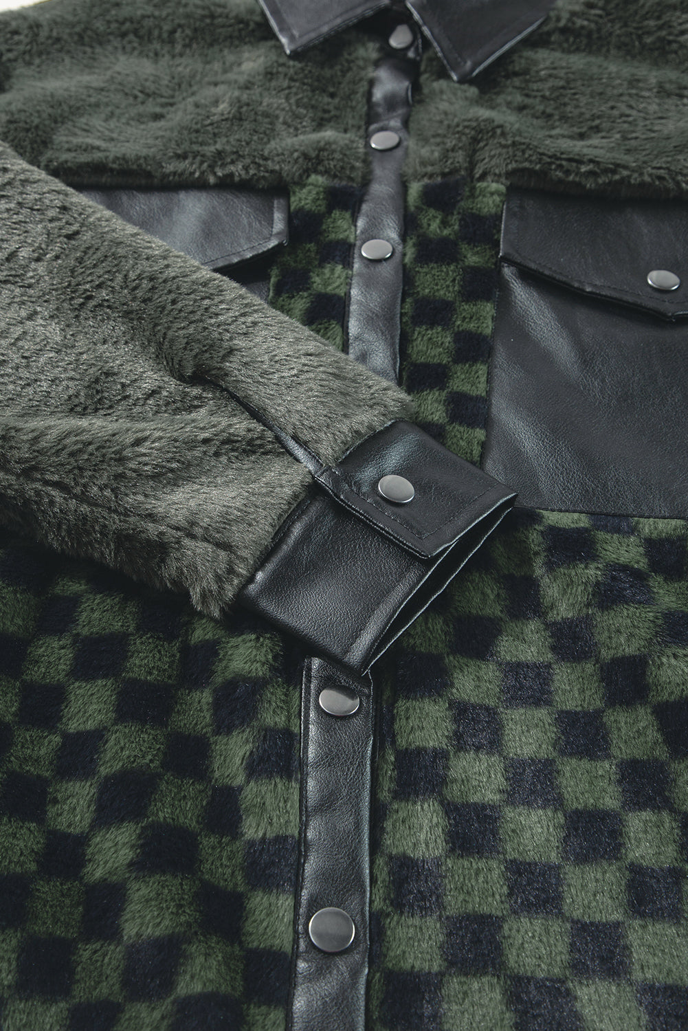 Vineyard Green Fleece Checkerboard Jacket