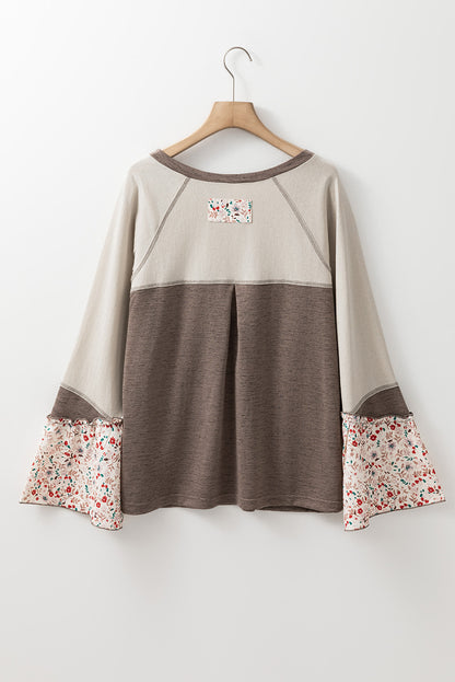 Floral Patchwork Henley Top