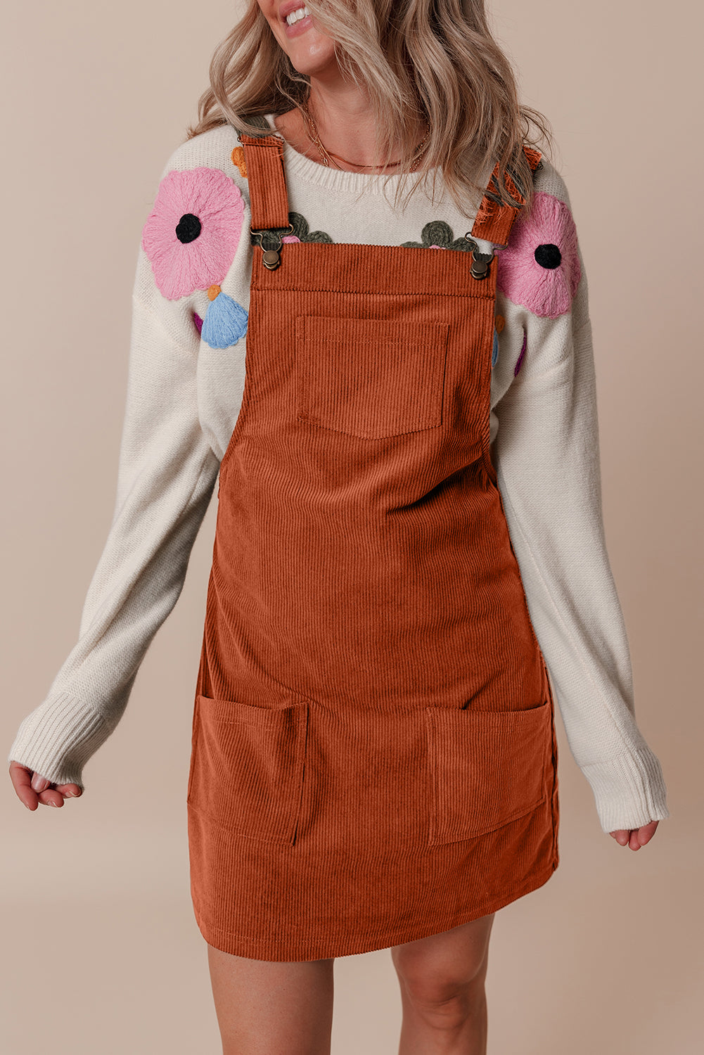 Cinnamon Corduroy Overall Dress