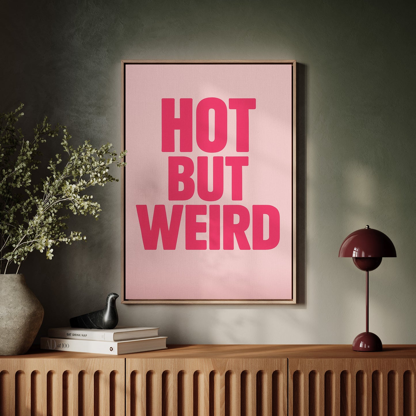 Hot But Weird Bold Pink Wall Art