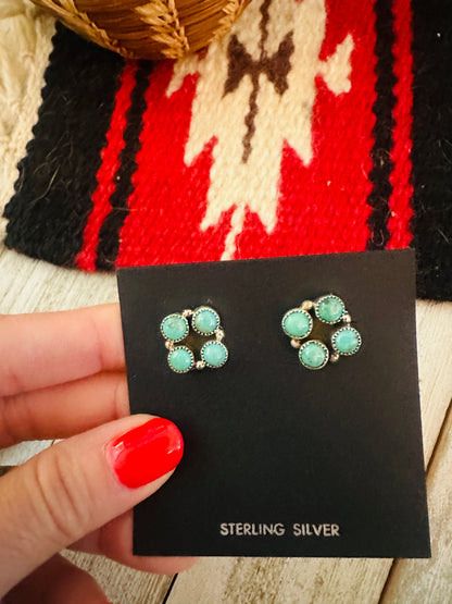 Navajo Sterling Silver & Turquoise Post Earrings