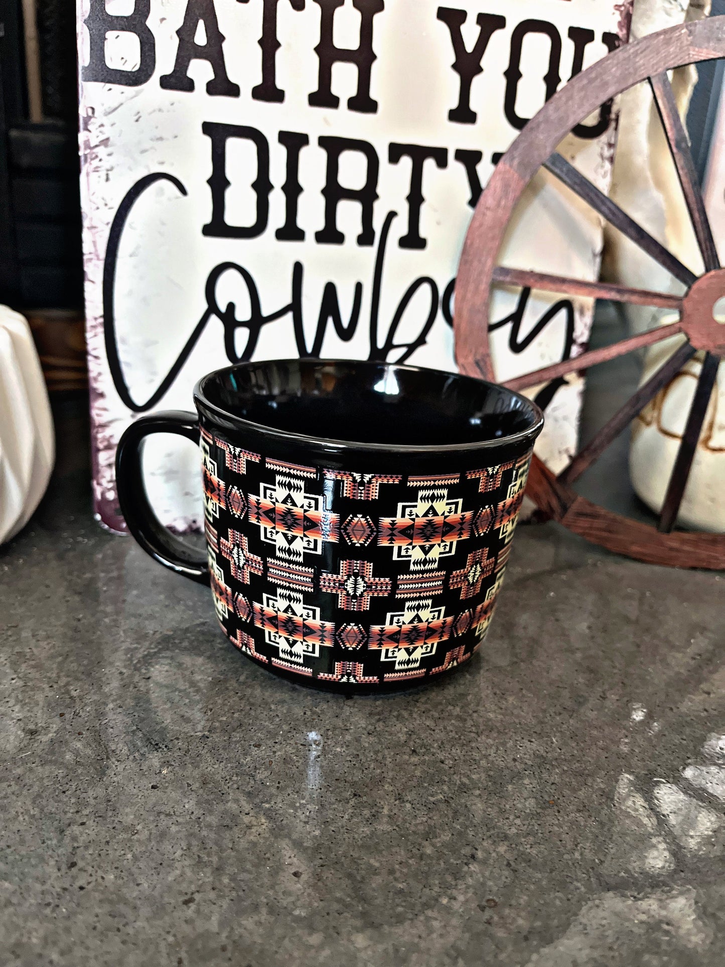 Ceramic Aztec Coffee Mugs - 10.5 oz