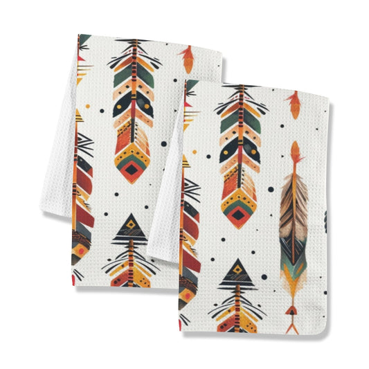 Southwestern Feathers Set of 2 Dish Towels Made in America