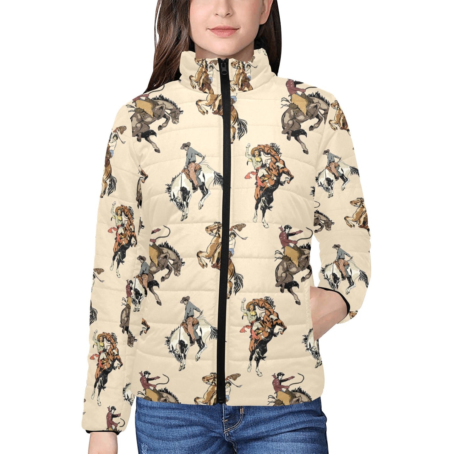 Vintage Cowgirl Women's Puffy Bomber Jacket