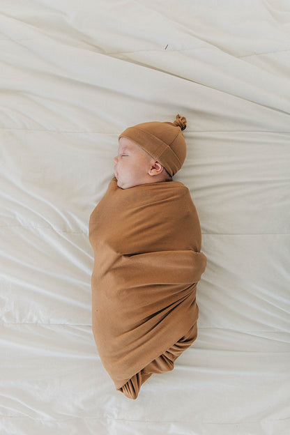 Mustard Bamboo Newborn Knot Hat