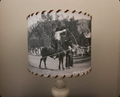 Sheridan Wyo Rodeo Lampshade Blue