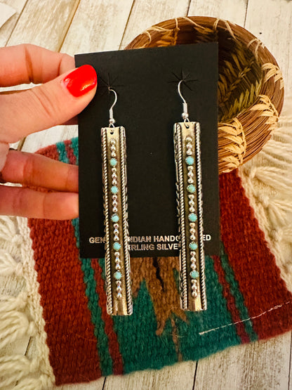 Navajo Turquoise & Sterling Silver Dangle Earrings