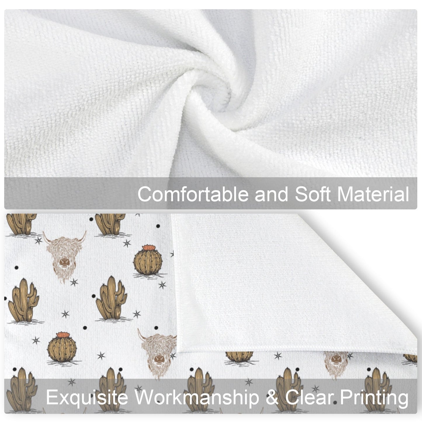 Baha Ranch Highlands Southwest Set of 4 Kitchen Dish Towels Made in America