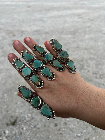 Long turquoise rings