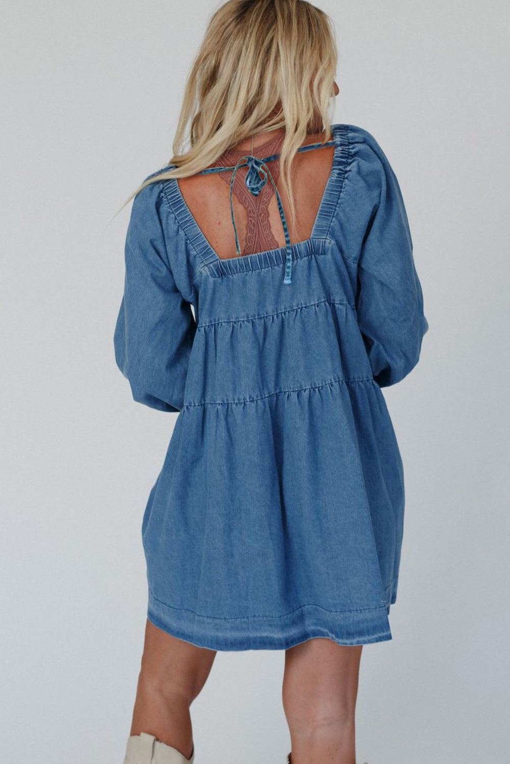 Loose Fit Denim Mini Dress