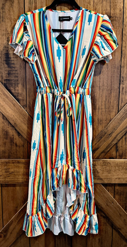 Serape/Aztec High-Low Dress