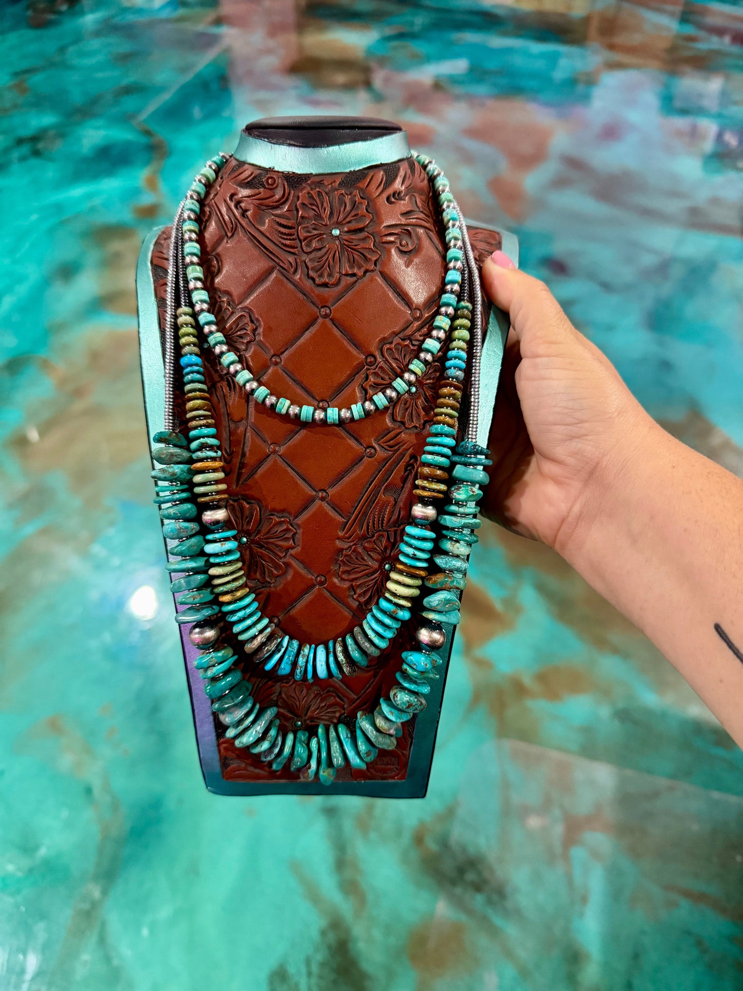 Chunky Turquoise Statement Stack – 3 Piece Set