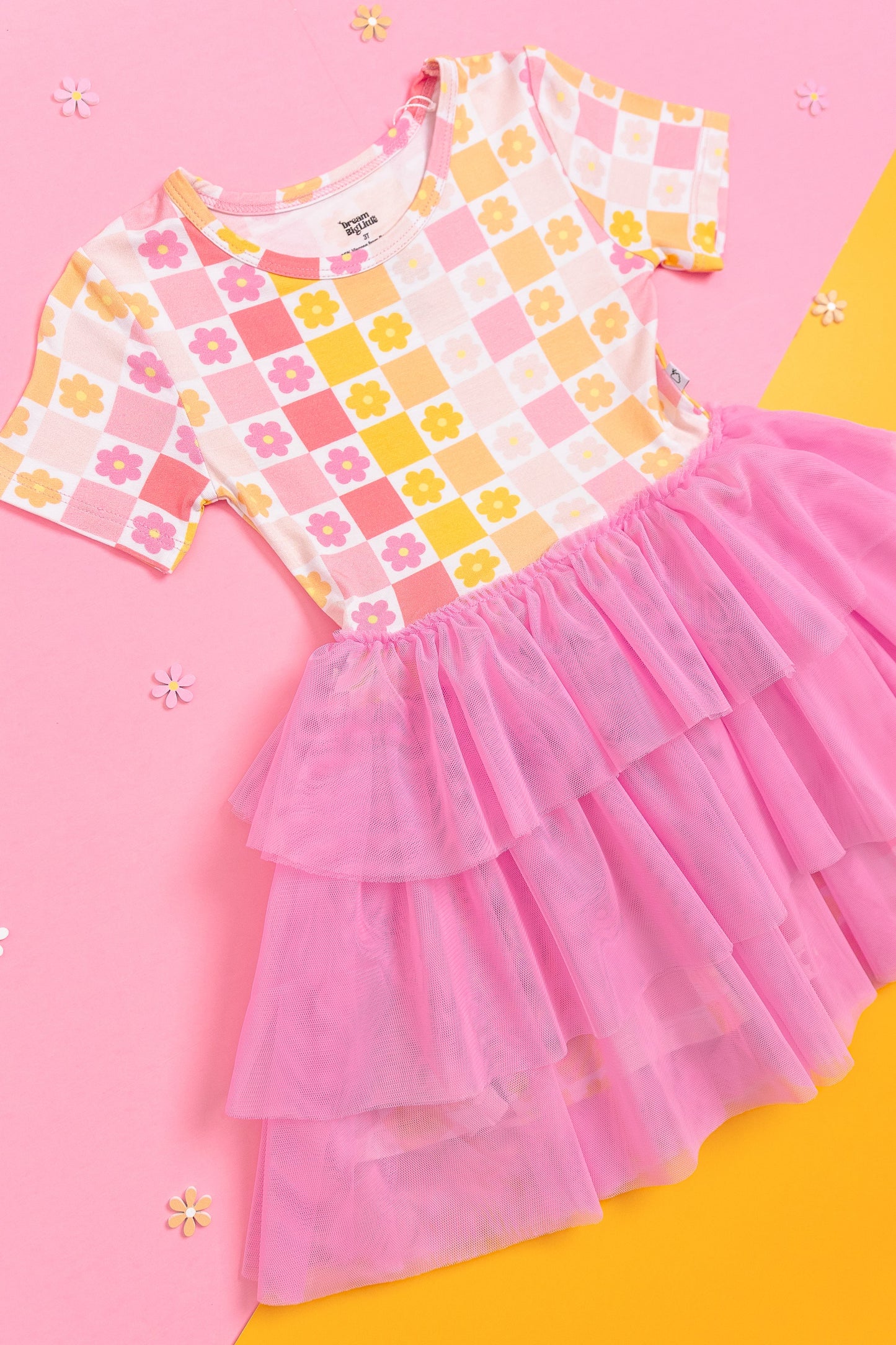 SUMMER SUNSET CHECKERS DREAM TUTU DRESS