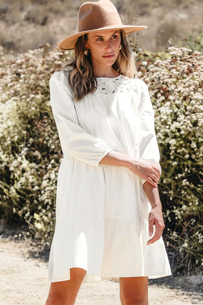 White Floral Lace Dress