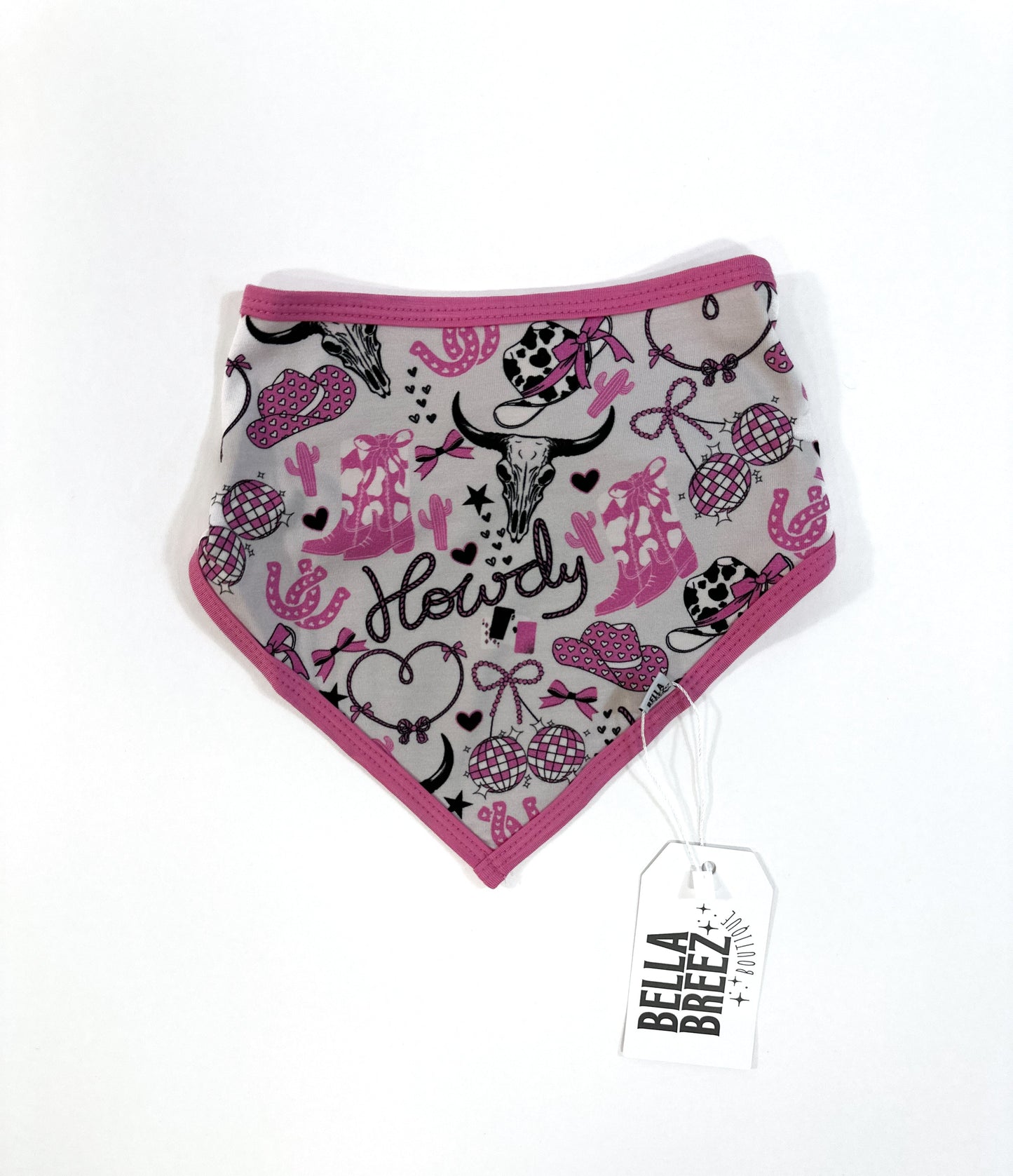 Pink Howdy Bamboo Bib