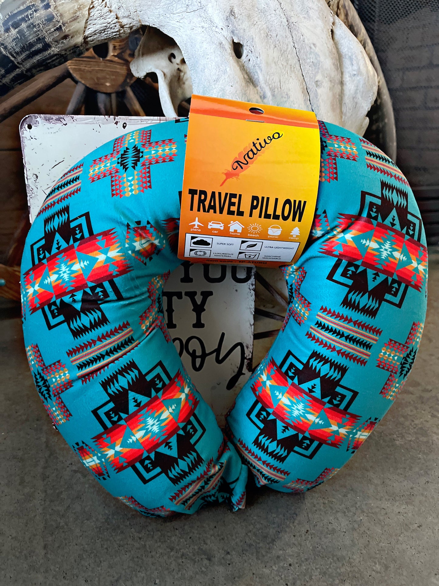 Aztec Print Travel Pillow