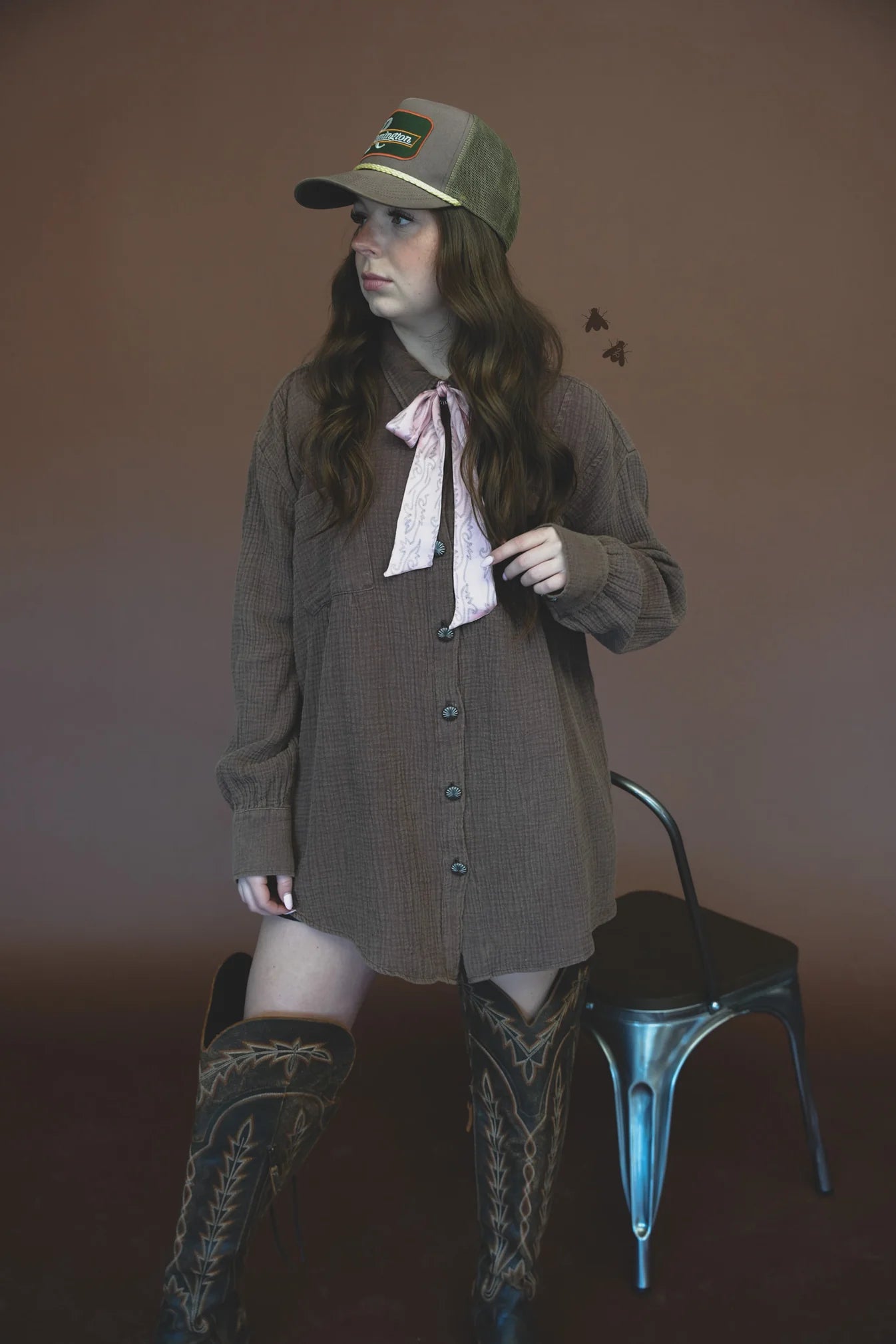 ACRES BUTTON UP *CHOC