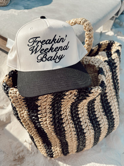 Freakin' Weekend Baby - Black Vintage Trucker Hat