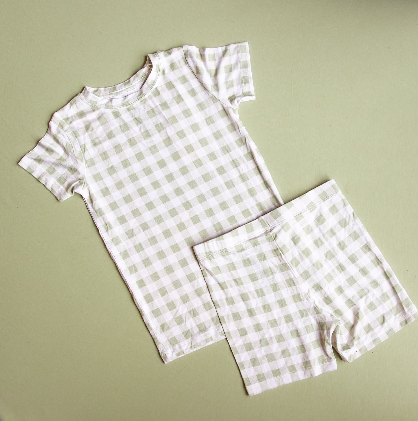 SAGE GINGHAM DREAM SHORT SET