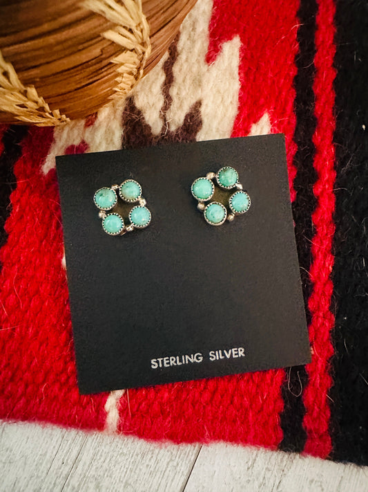 Navajo Sterling Silver & Turquoise Post Earrings